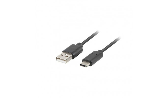 USB A to USB-C Cable Lanberg CA-USBO-20CU-0010-BK Black 1 m