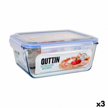Hermetic Lunch Box Quttin Rectangular 3,5 L (3 Units)