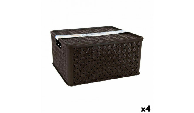 Storage Box with Lid Tontarelli Arianna 33,5 x 29,5 x 16,5 cm (4 Units)