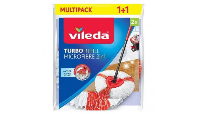 Mop Replacement To Scrub Vileda Turbo 2in1 Microfibre Polyamide Polyester (2 Units)
