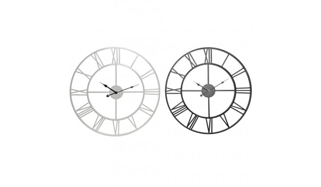 Wall Clock Home ESPRIT White Black Metal 60 x 3 x 60 cm (2 Units)