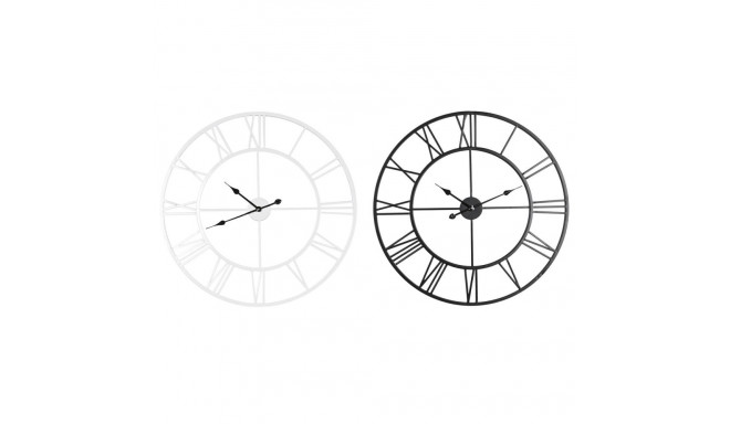 Wall Clock Home ESPRIT White Black Metal 80 x 3 x 80 cm (2 Units)