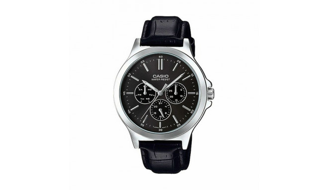 Meeste Kell Casio MULTIFUNCTION BLACK, LEATHER Must (Ø 41,5 mm) (Ø 40 mm)