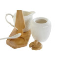 Молочник и сахарница DKD Home Decor Белый Натуральный Бамбук Фарфор 19,5 x 9 x 17 cm
