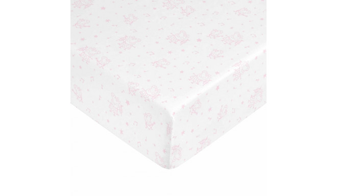 Fitted sheet Peppa Pig White Pink