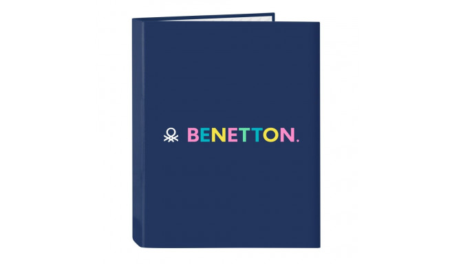 Ring binder Benetton Cool Navy Blue A4 26.5 x 33 x 4 cm