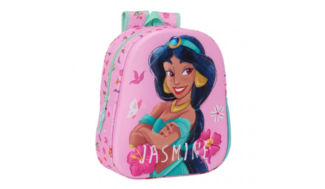 3D-Laste seljakott Disney Princess Jasmine Roosa 27 x 33 x 10 cm