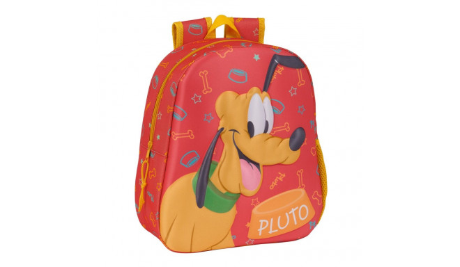 3D Child bag Clásicos Disney Pluto Orange 27 x 33 x 10 cm