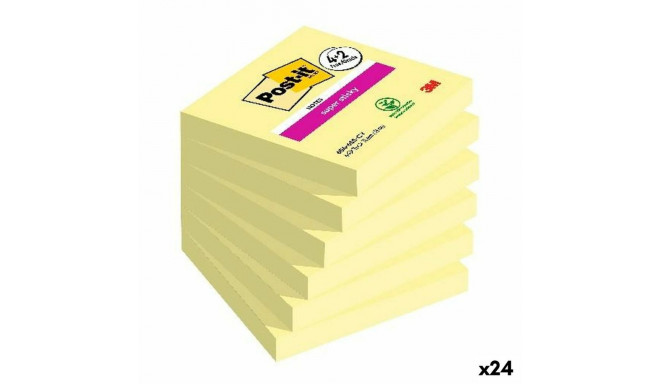 Kleepuvad Märkmepaberid Post-it Super Sticky Kollane 76 x 76 mm 6 Tükid, osad (24 Ühikut)