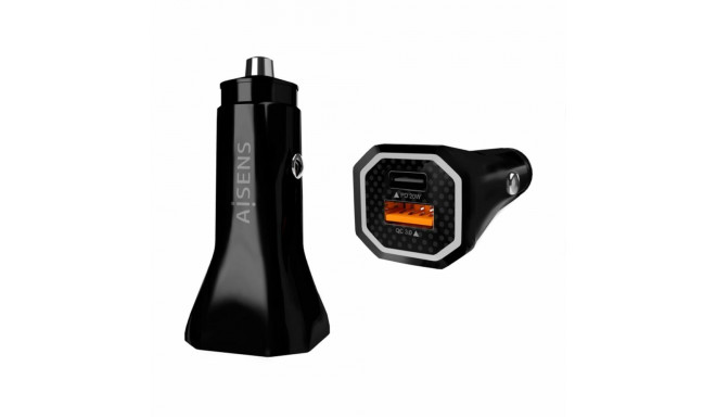 Car Charger Aisens ASCH-CAR2PQC-BK (1 Unit)