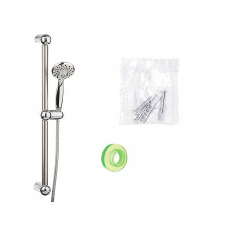 Shower Set Berilo 168 168 White Silver Metal 9,8 x 23,5 x 9,8 cm