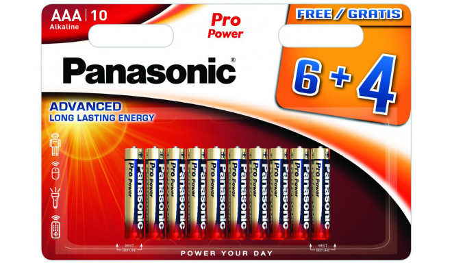 Panasonic Pro Power baterija LR03PPG/10B (6+4 gb.)