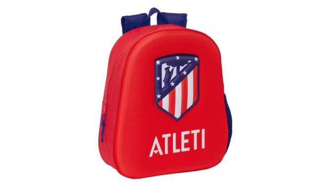 Школьный рюкзак 3D Atlético Madrid Красный 27 x 33 x 10 cm