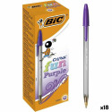 Biro pastapliiatsite komplekt Bic Cristal Fun Lilla 1,6 mm (18 Ühikut)