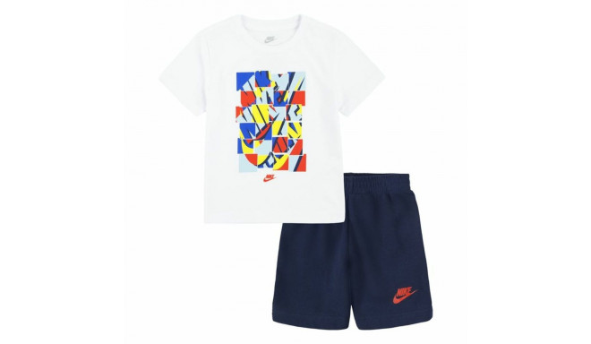 Children's Sports Outfit Nike Nsw Add Ft Short  Blue White Multicolour 2 Pieces - 24 Months