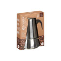 Italian Coffee Pot Black Silver Steel 6 Cups Italian Coffee Pot Black Silver Steel 6 Cups