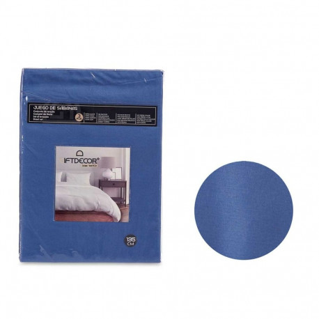 Bedding set Gift Decor BLUE-135 BLUE-135 Blue Double 3 Pieces