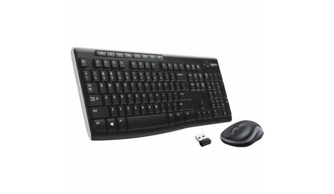 Keyboard and Wireless Mouse Logitech MK270 French Black AZERTY