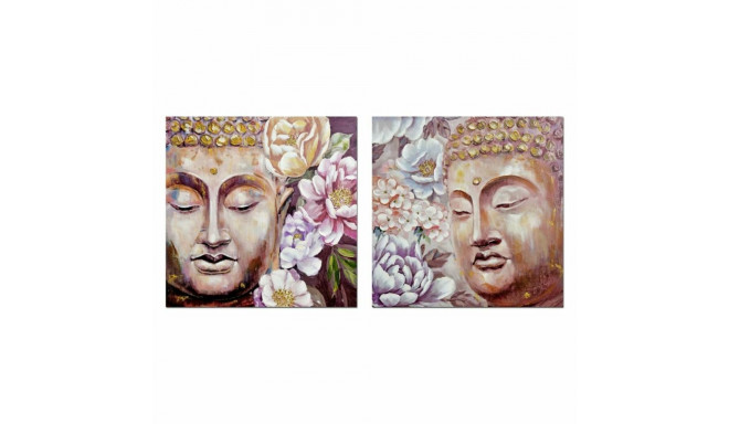 Canvas DKD Home Decor Canvas MDF Wood 80 x 3 x 80 cm