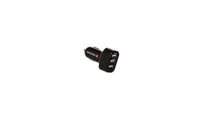 Swissten Triple Premium Car Charger USB 2.1A + 2.1A + 1A Black