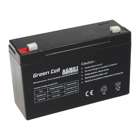 Green Cell geelaku AGM 6V 12Ah (AGM01)