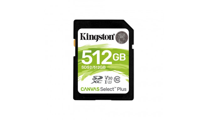 Kingston Canvas Select Plus SDXC 512 GB klass 10 UHS-I/U3 V30 kaart (SDS2/512GB)