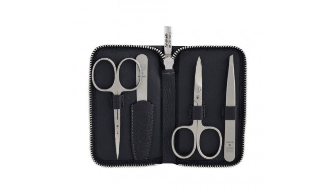 DOVO 6440186 Manicure Set No. 5, matt stainless, black leath