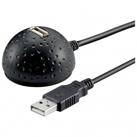 USB 2.0 pikenduskaabel USB-A pistik > USB-A pesa jalaga 1,5m, must