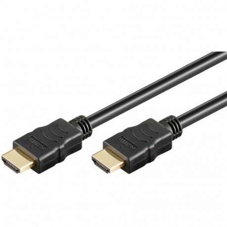 HDMI cable 1.5m + Ethernet, 4K 3840x2160p@60Hz, black