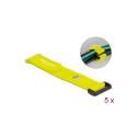 Delock Hook-and-loop cable tie with Loop and Fastening Eyelet L 190 x W 25 mm yellow 5 pieces