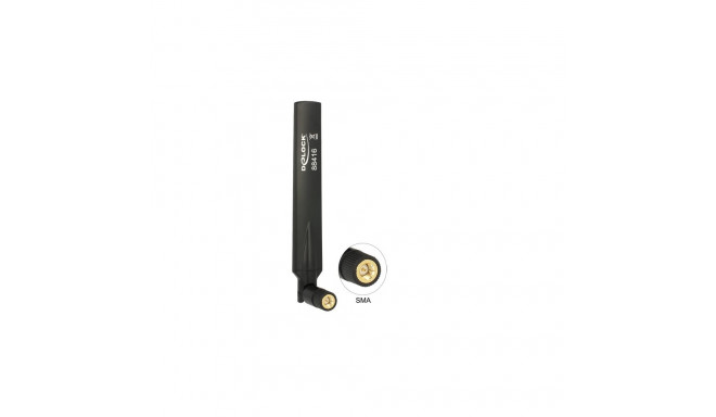 Delock GSM / UMTS Antenna SMA plug 1.0 - 3.5 dBi omnidirectional with tilt joint black