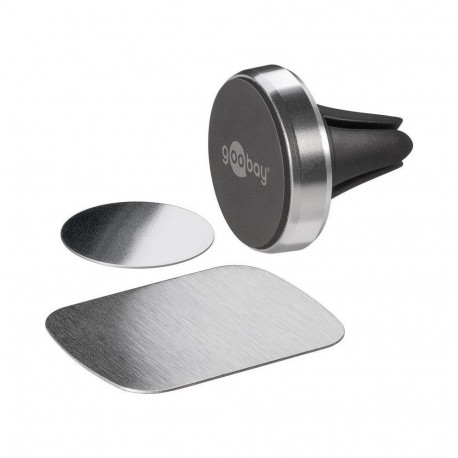 Hoidik mobiiltelefonile või tahvelarvutile, magnetiga, must ja hõbedane