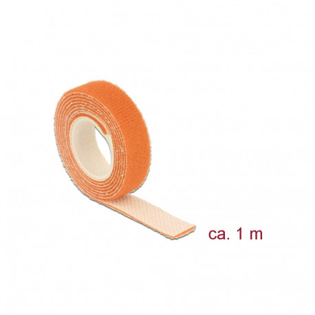 Delock Hook-and-loop fasteners L 1 m x W 13 mm roll orange