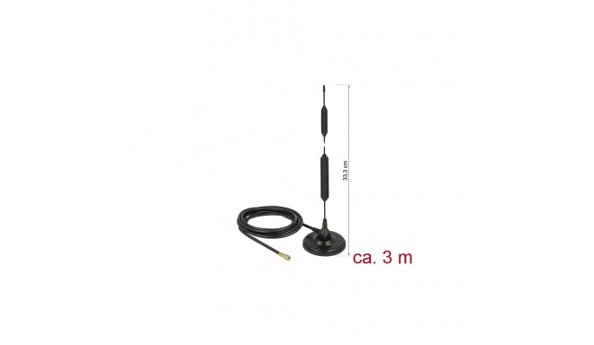 Delock GSM Antenna SMA plug 5 dBi fixed omnidirectional with magnetic base and connection cable (RG-