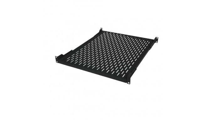 Fixed shelf 19´´, 1U, 650mm, 4-point mounting RAL 9005 black