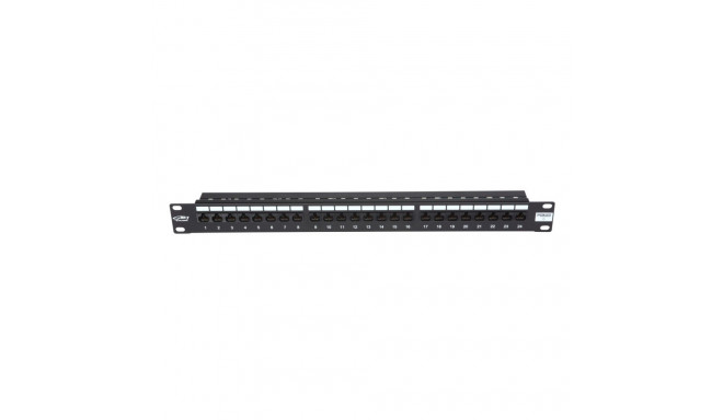 19´´ Patch Panel, 24xRJ45, unshielded, Cat6, 1U, black