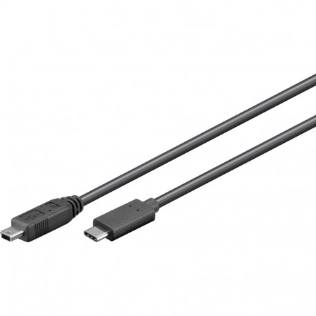 USB 2.0 HighSpeed cable USB 2.0 mini male (type B, 5-pin) > USB-C™ male 0.5m