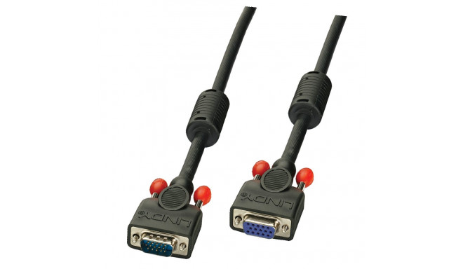 0.5m Premium SVGA 15 Pin Male to 15 Pin Female Cable, Black