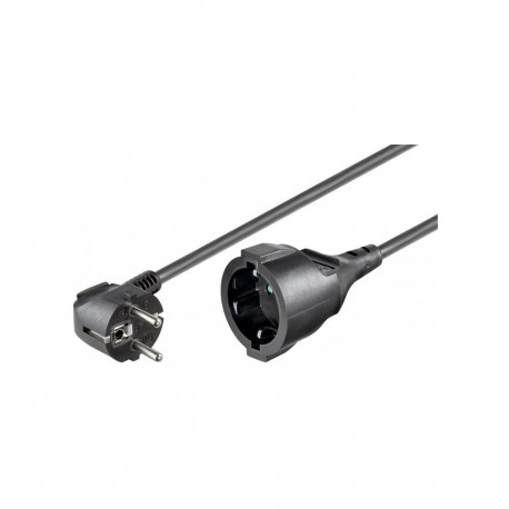 220V Toitekaabli pikendus 3.0m, must, CEE 7/7 pistik nurgaga - CEE 7/4