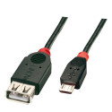 0.5m USB 2.0 OTG Cable - Black Micro-B Male to Type A Female