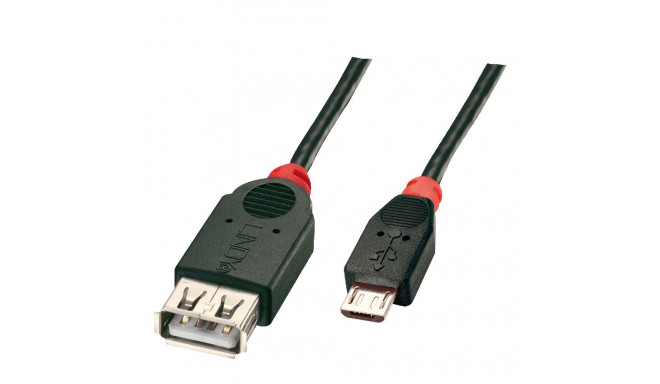 0.5m USB 2.0 OTG Cable - Black Micro-B Male to Type A Female