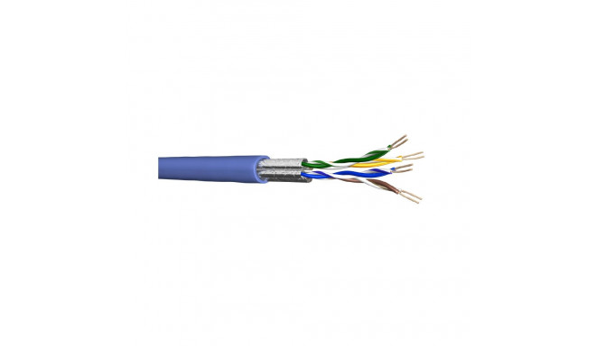 Keerdpaarkaabel Cat6 FTP 4x2x0,5 ühekiuline 23AWG LSZH Dca sinine 305m/kast