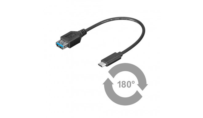 Üleminek USB-C - USB 3.0 A 0.2m, OTG (Gen1-5Gbs)