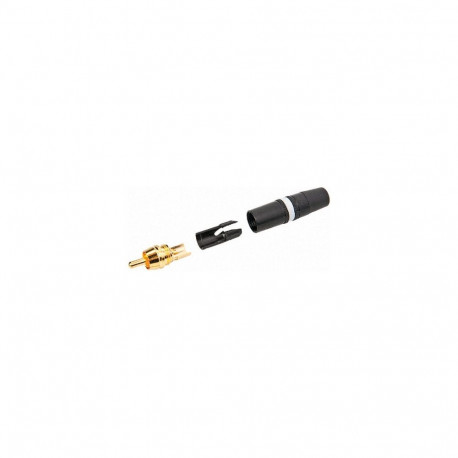 RCA pistik kaablile, valge, metall, kullatud ų3,0...6,1mm (Neutrik)