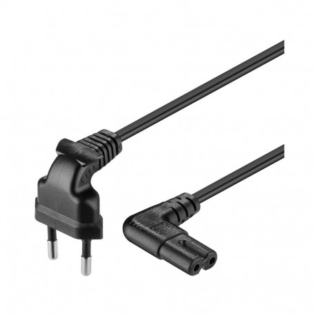 220V Toitekaabel 3.0m, must, CEEE 7/16 - C7, mõlemad otsad nurgaga