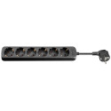 AC Power Strip 6-way, 1.5 m, Black