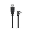 USB 2.0 kaabel A - Mini B nurgaga 1.8m, must