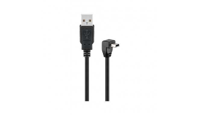 USB MINI-B 5 pin 180 black 90° 1.8m