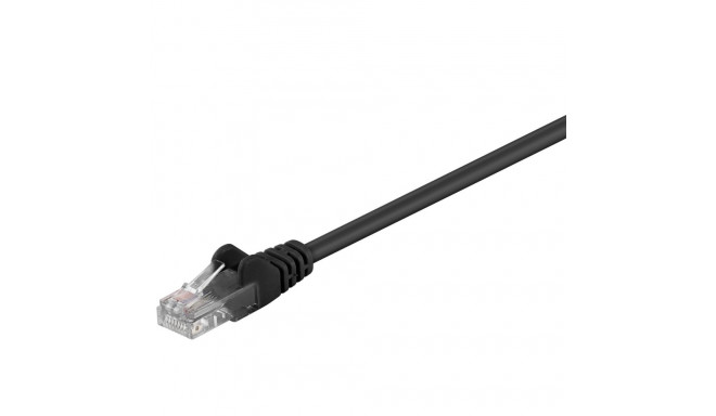 Cat5e Network cable, U/UTP 2xRJ45 plug unshielded black 1m