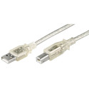 USB 2.0 kaabel A - B 1.0m, läbipaistev